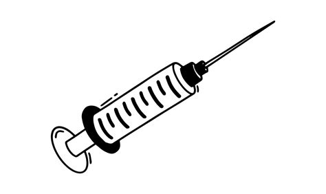 Syringe Medical Symbol Drawing. doodle icon. syringe. vector ...