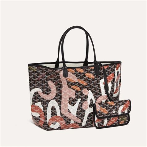 Goyard GOYARD BAG TOTE MONOGRAM LEATHER BLACK WHITE SAINT LOGO | Grailed