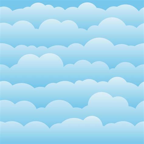 Cloud sky cartoon background. Blue sky with white clouds flat poster or ...