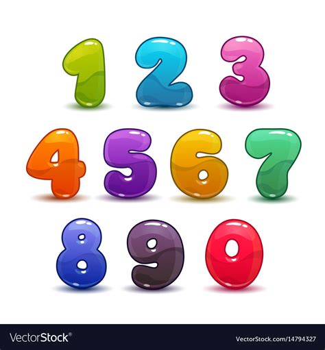 Funny colorful numbers set on white background Vector Image