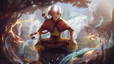 ArtStation - Avatar: The Last Airbender - Aang and Momo - Splash ...