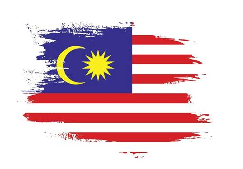 Malaysia flag vector with brush stroke illustration 16128393 Vector Art ...