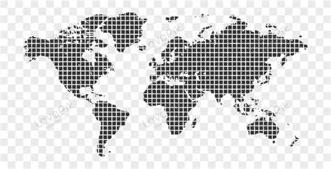 Square Dotted World Map Vector PNG Free Download And Clipart Image For ...