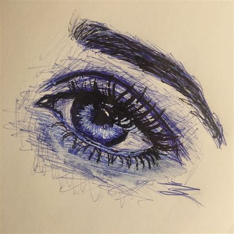 Eye with pen | Pen art drawings, Pen art work, Black pen drawing