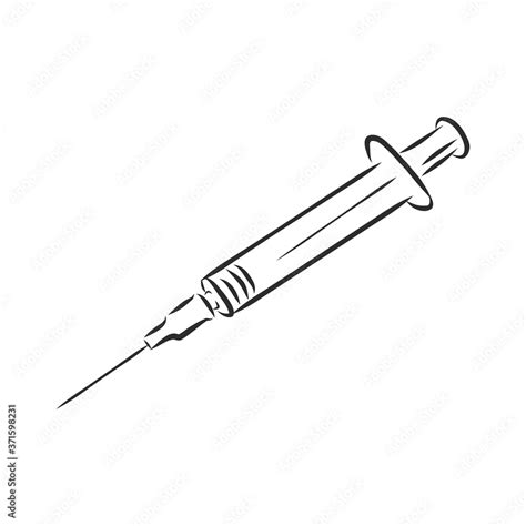 Syringe hand drawn outline doodle icon. Medical injection syringe Stock ...