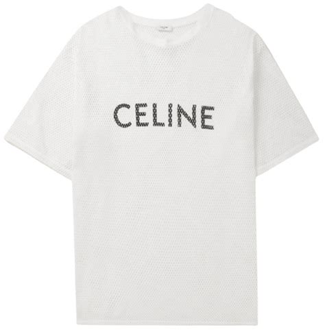 Celine Logo-Print Cotton-Mesh T-Shirt | WHAT’S ON THE STAR?