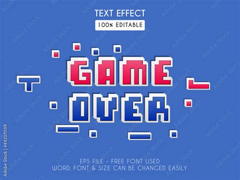 Pixel text effect style - Editable text effect - Game over pixel font ...