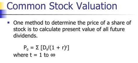 Common Stock Valuation through Capitalization Technique