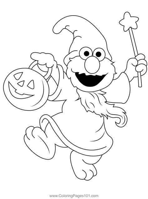 Elmo Loves Halloween Coloring Page for Kids - Free Elmo Printable ...