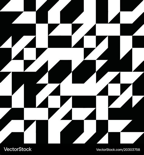 Triangle geometric shapes pattern black and white Vector Image