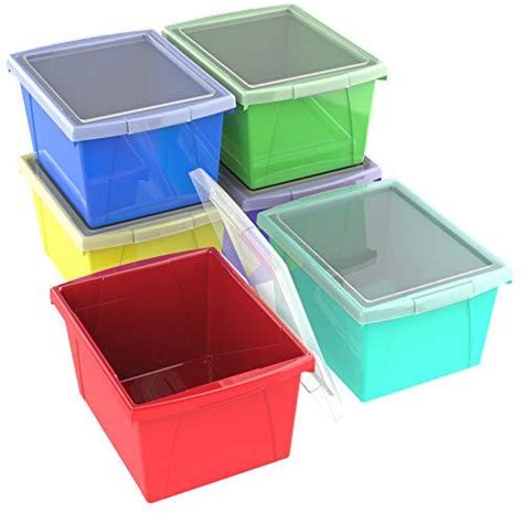 Storex Small Storage Bins with Lids, 13.625 x 11.25 x 7.87 Inches ...