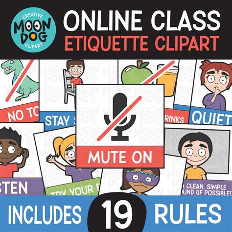 Online Classroom Etiquette CLIPART Zoom Rules Online Class | Etsy