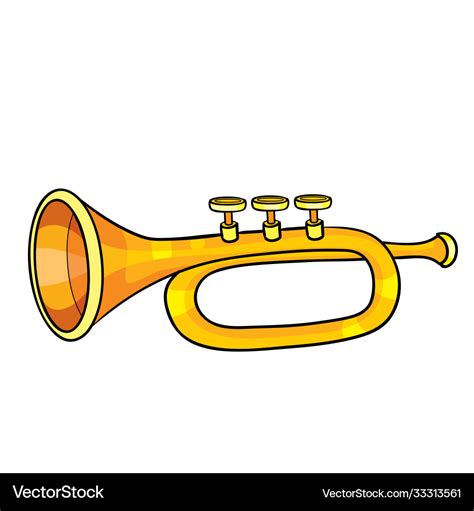 Musical instrument trumpet cartoon isolated Vector Image