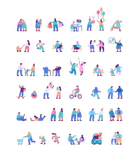 Premium Vector | Tiny people silhouette flat vector set