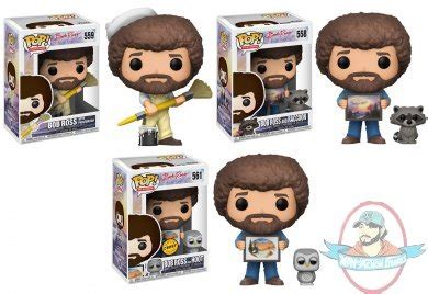 Pop! TV Bob Ross Set of 3 Figure Funko | Man of Action Figures