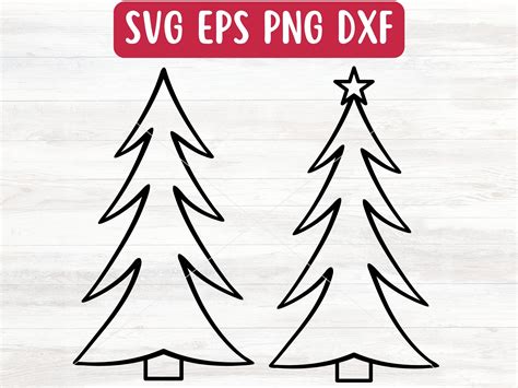 Christmas Tree Outline SVG Cut File Graphic by Apple Grove Designs ...