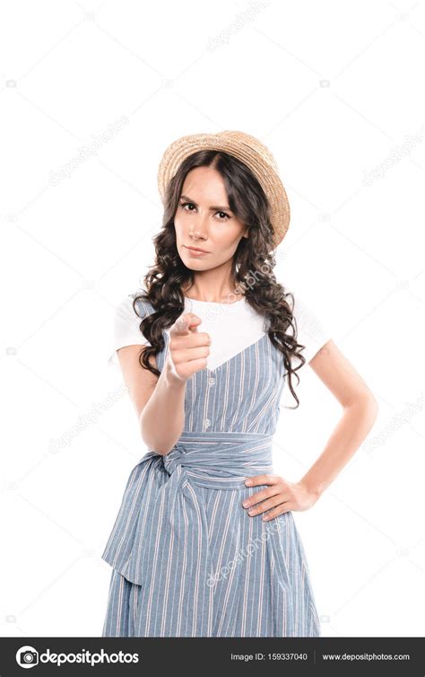 Woman pointing at camera — Stock Photo © IgorVetushko #159337040