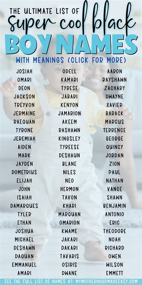 235+ Best African American Black Baby Boy Names (+meanings) – My ...