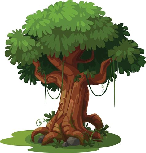 Beautiful Tree Jungle Theme Vector Illustrator 2685069 Vector Art at ...