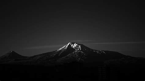 3840x2160 Resolution Snow Covered Mountains Under Black Cloudy Sky 4K ...