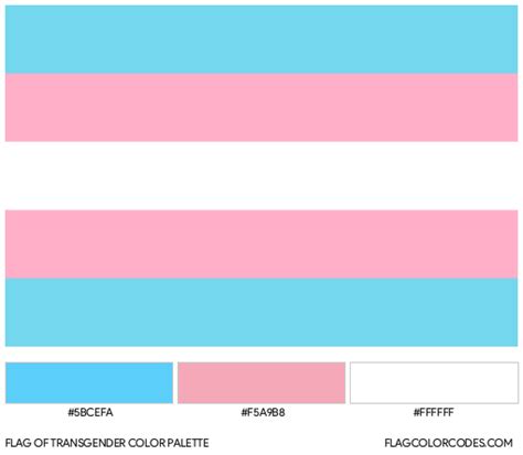 Transgender flag color codes