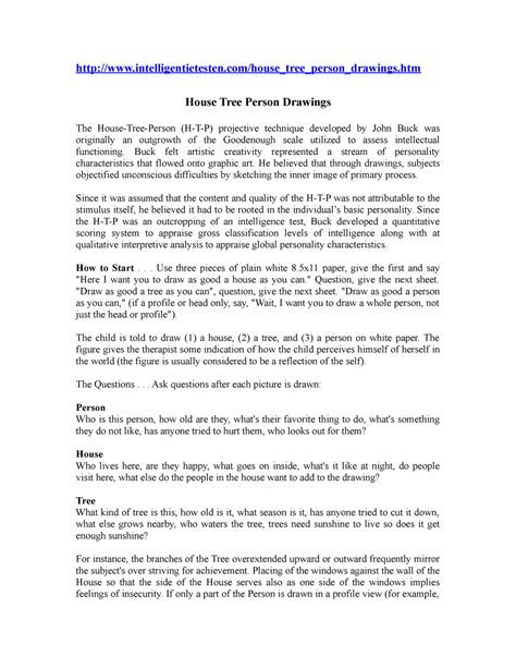 House-tree-person Test Scoring Manual