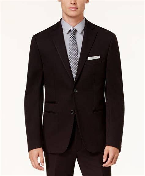 Calvin Klein Men's Slim-Fit Black Knit Suit - Macy's