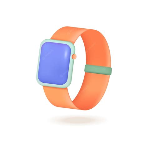 Premium Vector | Orange smart watch for athletes 3d illustration