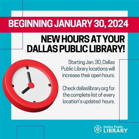 📚⏰ Updated library hours!... - City of Dallas - City Hall