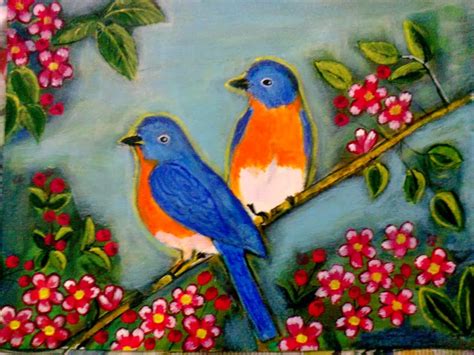 Preethi Venugopala: Love Birds: An acrylic Painting