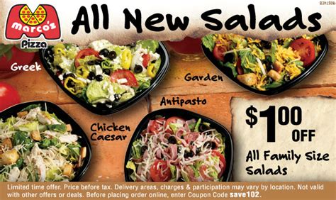 Marco's Pizza: $1 off Salads Printable Coupon