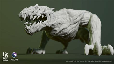 SCP-682 Hard-to-Destroy Reptile - ZBrushCentral