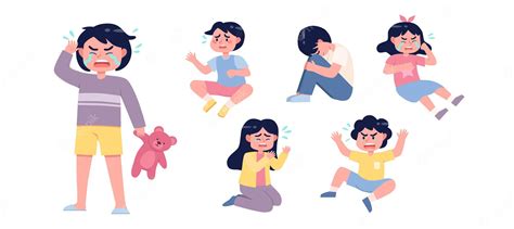 Premium Vector | Upset kids vector art collection