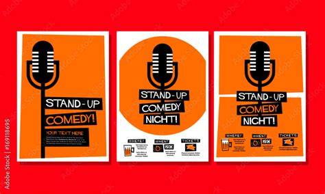 Stand-up Comedy Poster Template Stock Vector | Adobe Stock