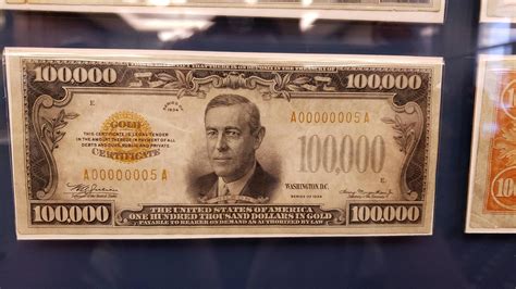 I saw this $100,000 bill when I visited the Money Museum at the Federal ...