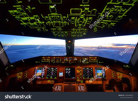 Boeing 777 Cockpit Flying Over Over Stock Photo 1090480853 | Shutterstock