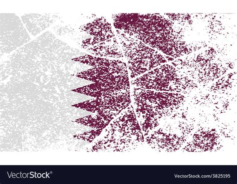 Flag of qatar with old texture Royalty Free Vector Image