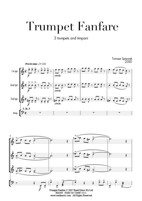 Trumpet Fanfare by Tomasz Spiewak | Reed Music