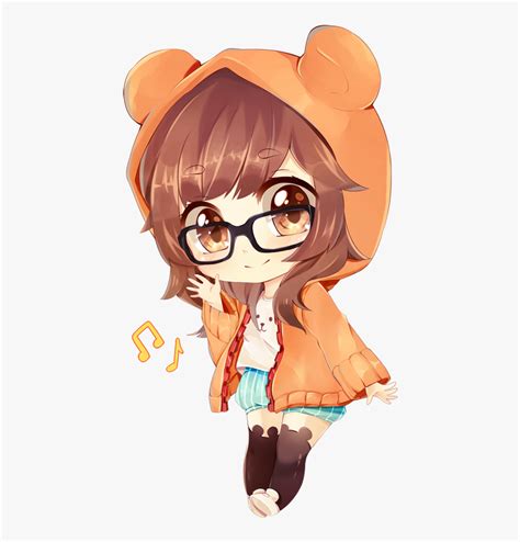 Bamboo Drawing Chibi - Nerd Cute Chibi Girl, HD Png Download ...