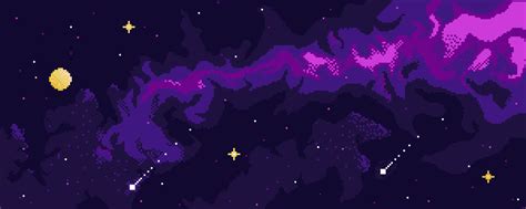 Outer space *purple theme* | This is my second pixel art that I made ...