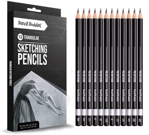 Buy Pencil Buddies Sketch Pencils for Drawing, Triangular Drawing ...