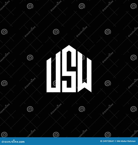 USW Letter Logo Design on BLACK Background. USW Creative Initials ...