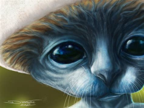 Realistic Smurf detail | Epic art, Realistic, Blue cats