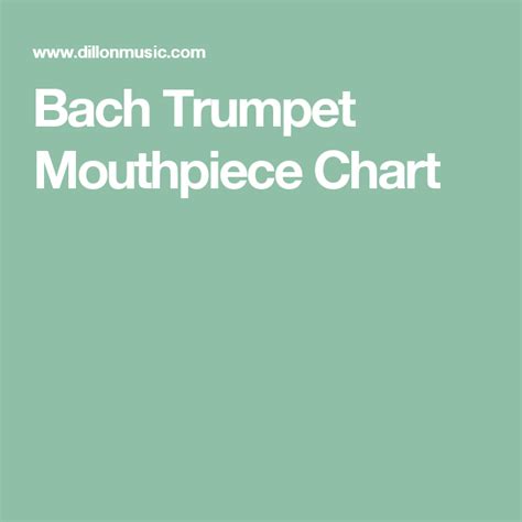 bach trumpet mouthpiece chart - Keski