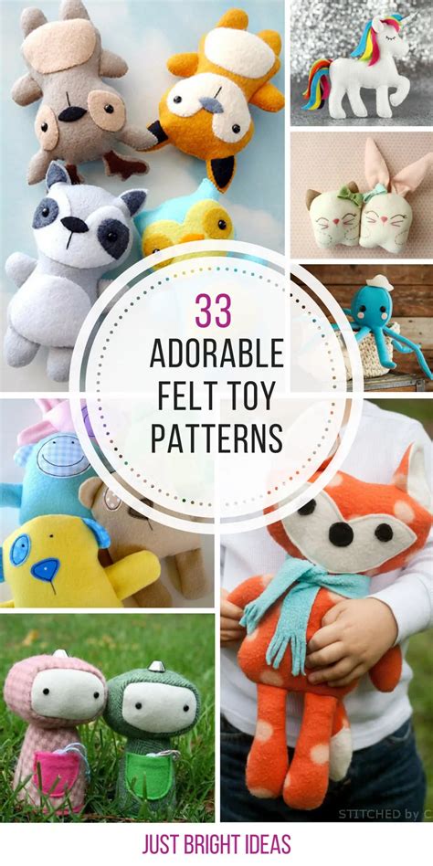 33 Super Cute Felt Toy Patterns Your Kids Will Love to Play With!