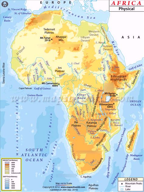 Africa Map Landforms Diagram | Quizlet