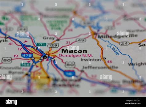 Macon on a map hi-res stock photography and images - Alamy