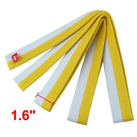 Taekwondo Cotton Blend Uniform Belt White Yellow 220cm Length | Walmart ...