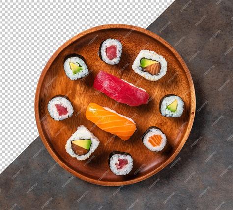 Premium PSD | Maki sushi platter mockup