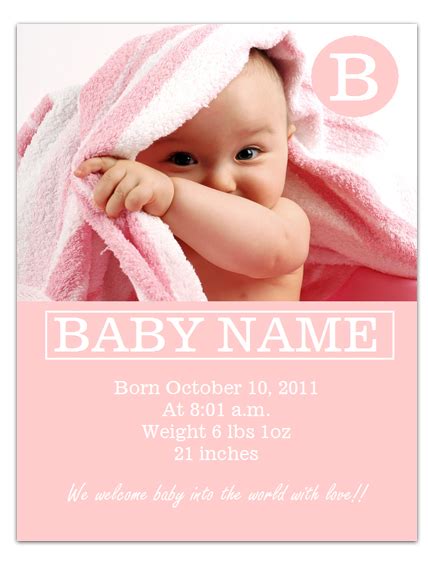 WordDraw.com - Free Baby Announcement Template for Microsoft Word